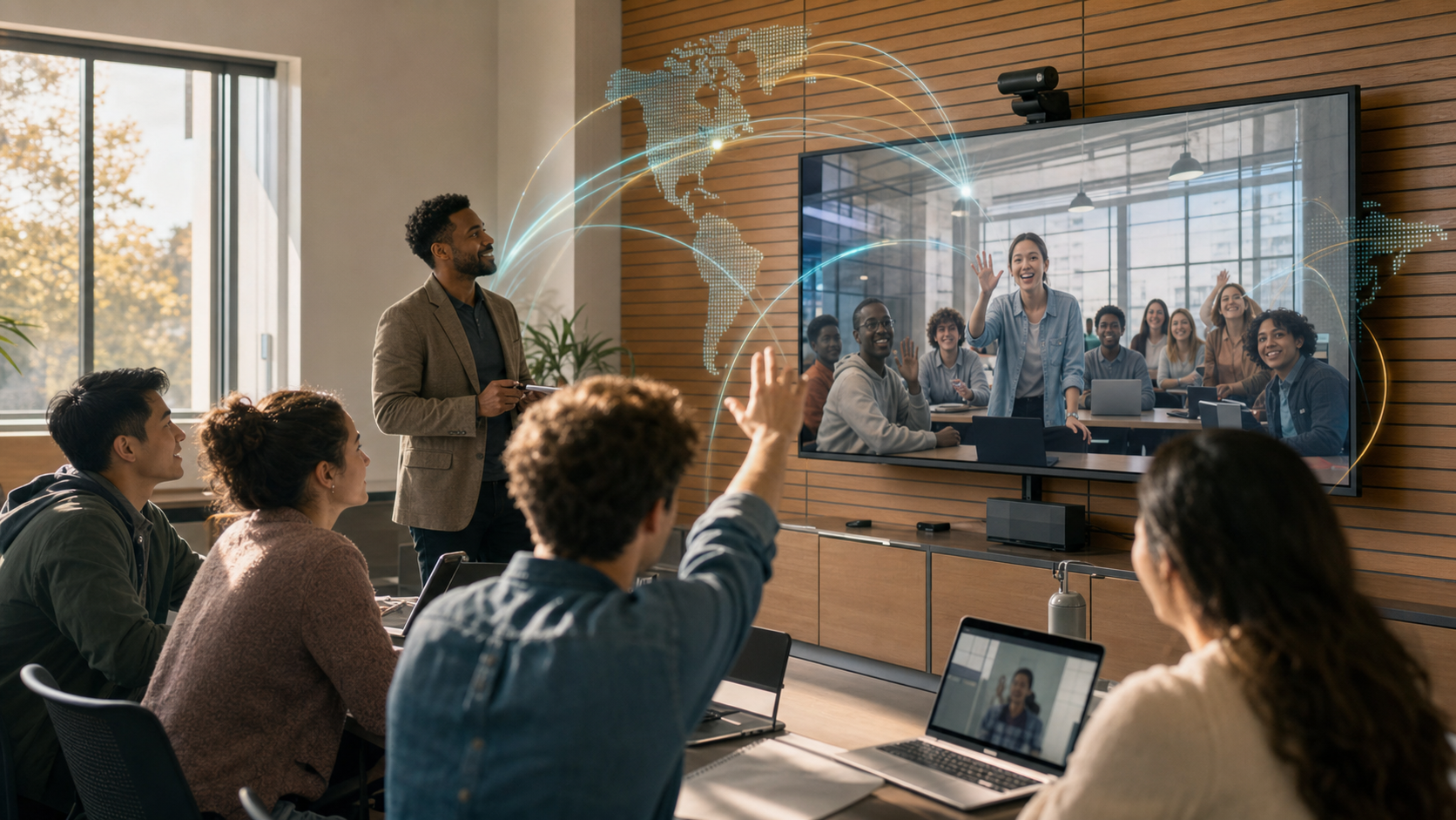 Connected university classrooms in a virtual exchange